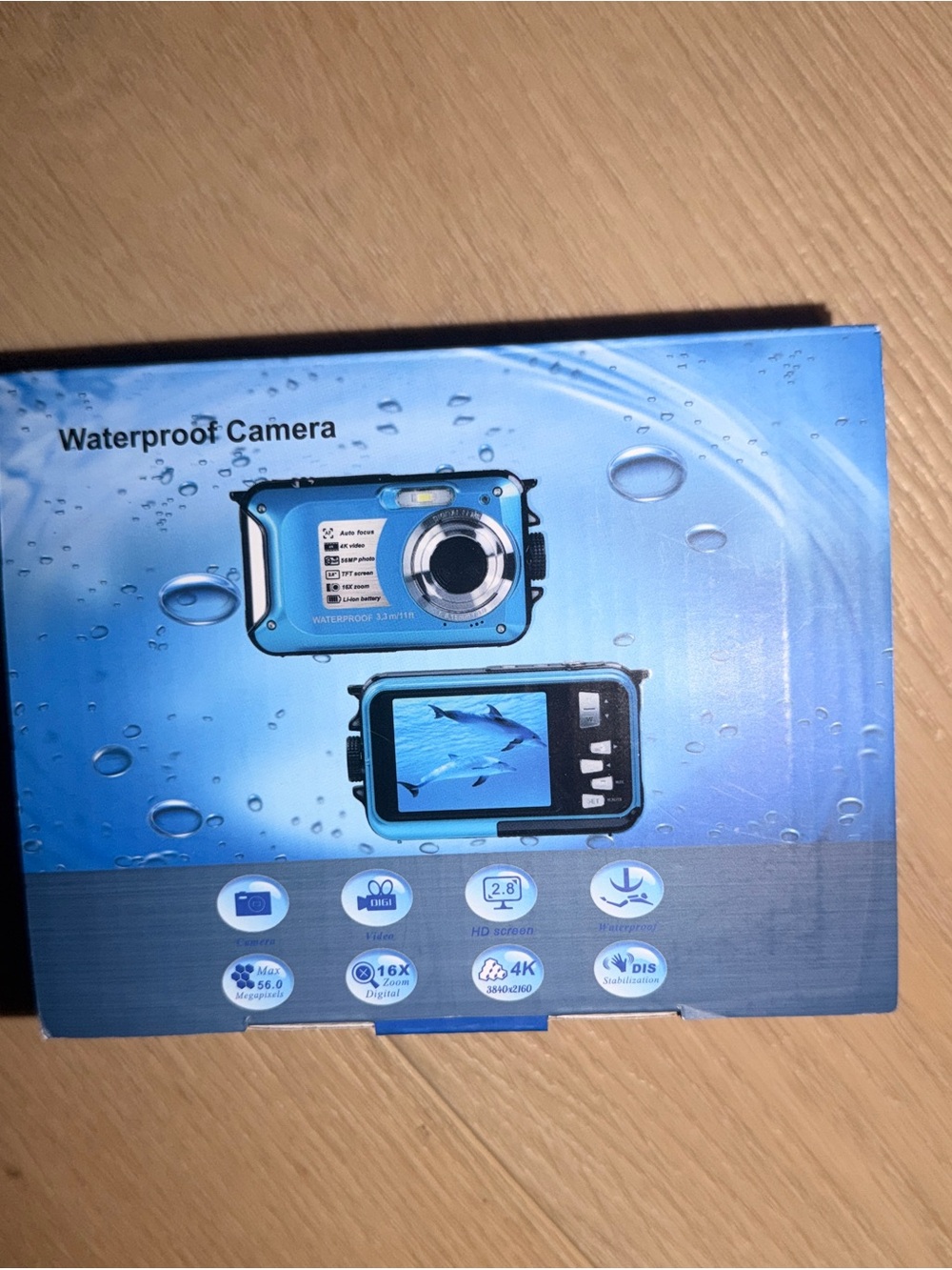 4K Waterproof Camera with 32GB Card Waterproof Digital Camera 56MP